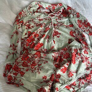 Long sleeve short set pjs pima knit size xs